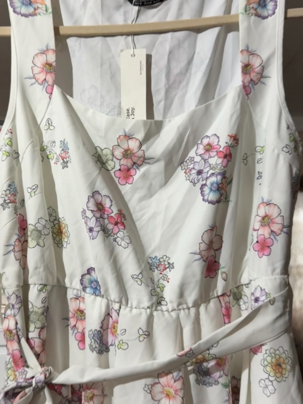 NWT Bella Mimi Floral Midi Dress in Cream and Pink size 14/16 1X 🌺🌹🌸 BRB SL 3 - Picture 6 of 9